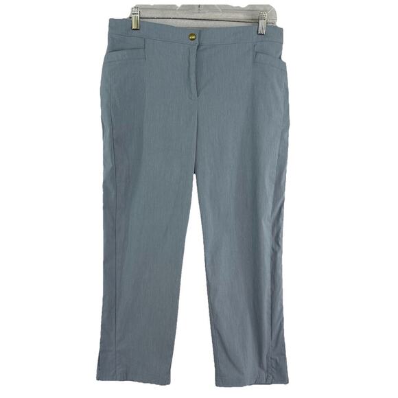 Chico's Zenergy Women’s Size 1‎ (8) Light Blue Crop Capri Style Pants Split Hem - Picture 1 of 7